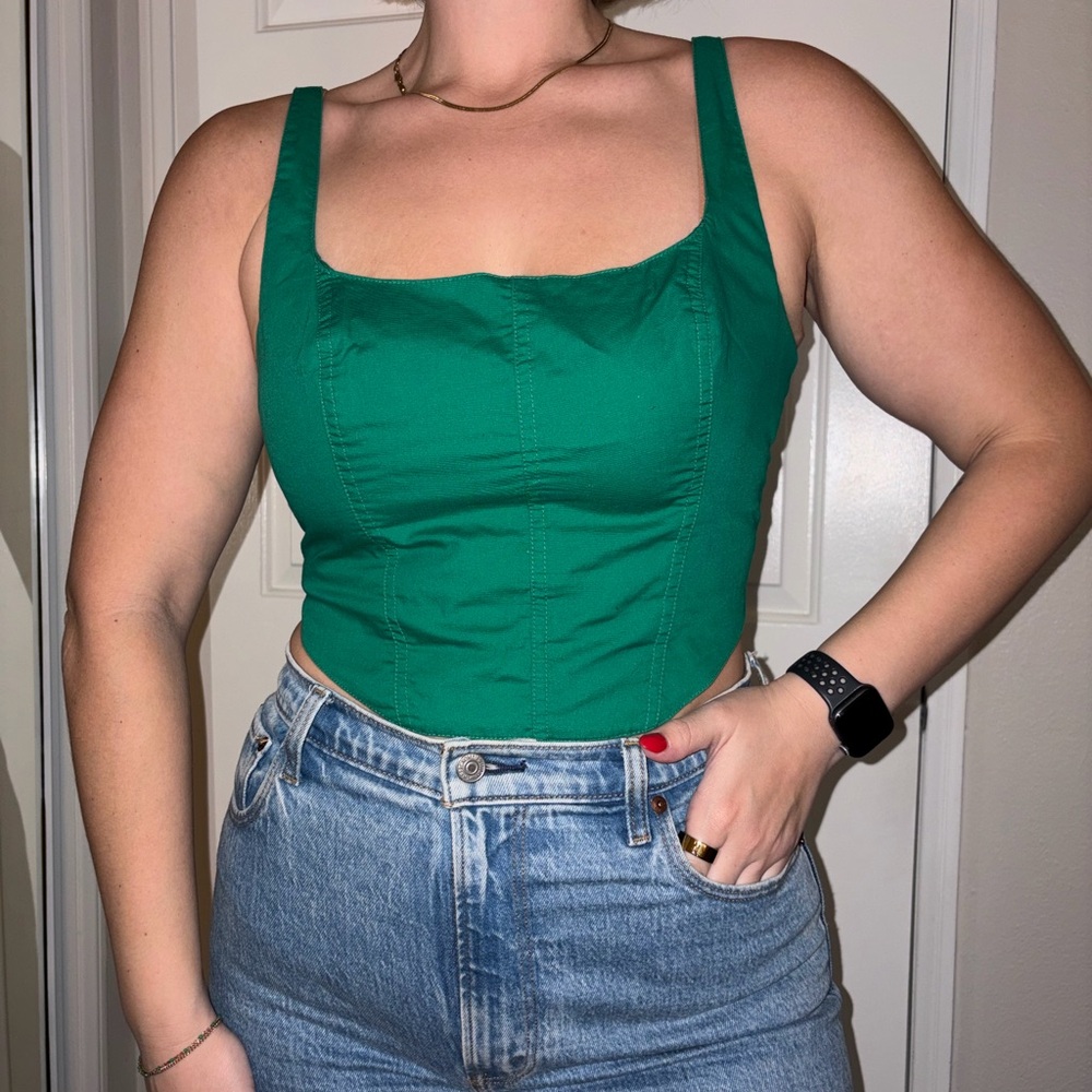 Abercrombie & Fitch Emerald Green Crop Top